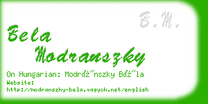 bela modranszky business card